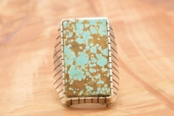 Number 8 Mine Turquoise Sterling Silver Mens Ring